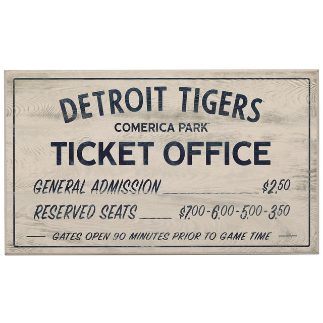 Detroit Tigers Vintage Ticket Office Wood Wall Decor