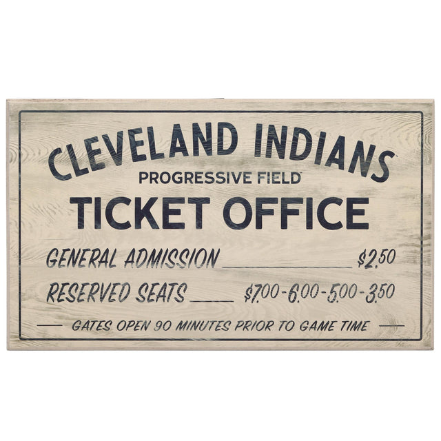 Cleveland Indians Vintage Ticket Office Wood Wall Decor