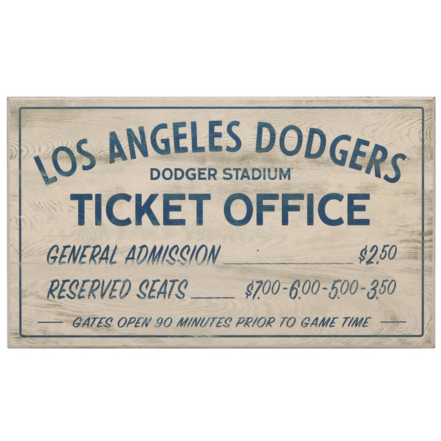 Decoración de pared de madera con diseño de taquilla vintage de Los Angeles Dodgers