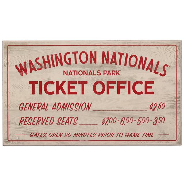 Washington Nationals Vintage Ticket Office Wood Wall Decor