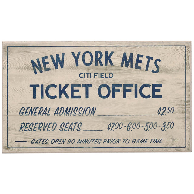 Decoración de pared de madera con diseño de taquilla vintage de los Mets de Nueva York