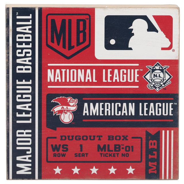 MLB Ticket Wood Wall Decor