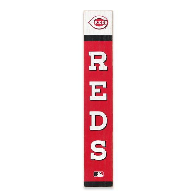 Decoración vertical de madera para pared con el espíritu de equipo de los Cincinnati Reds