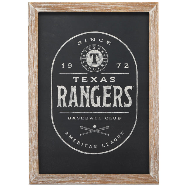 Texas Rangers Baseball Club Framed Wood Wall Decor