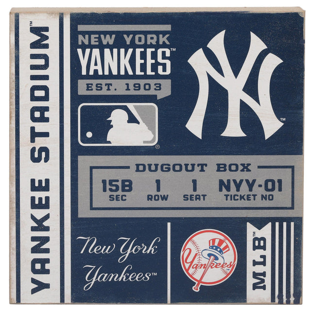 Entradas para el estadio de los Yankees de Nueva York, decoración de pared de madera