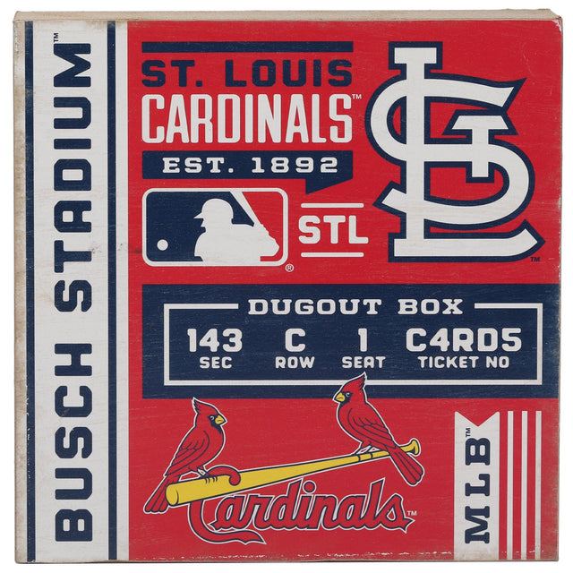 St. Louis Cardinals Busch Stadium Ticket Wood Wall Decor