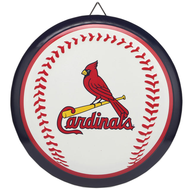 Letrero metálico redondo de béisbol de los St. Louis Cardinals