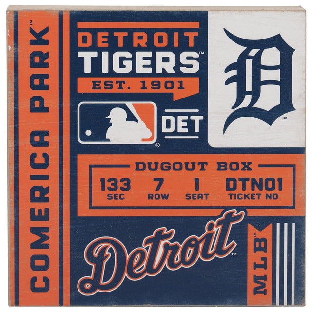 Detroit Tigers Comerica Park Ticket Wood Wall Decor