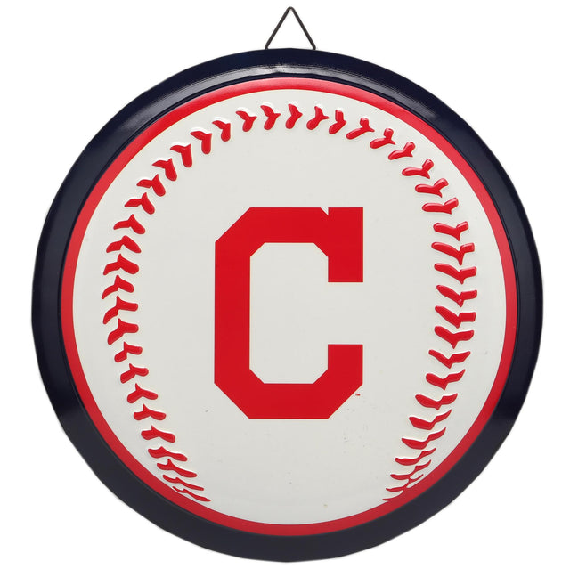 Cleveland Indians Round Baseball Metal Sign