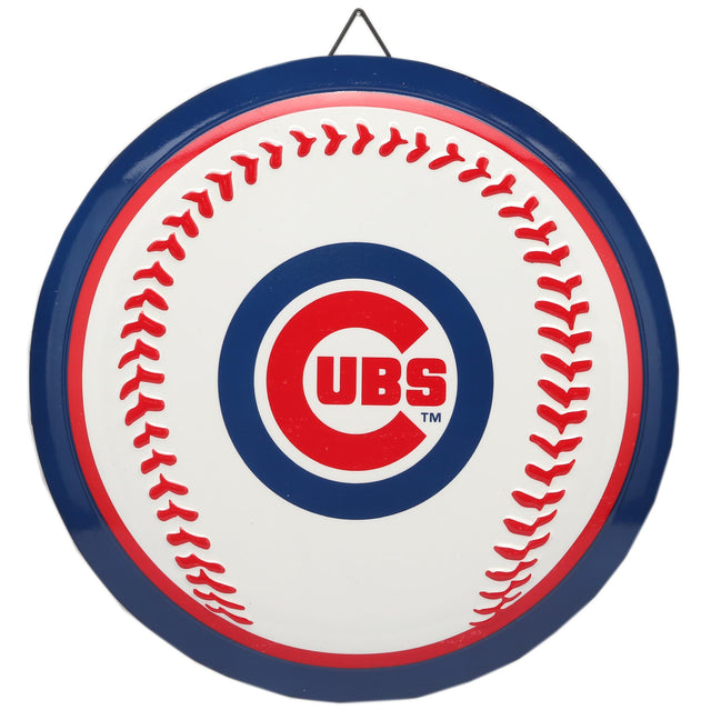 Chicago Cubs Round Baseball Metal Sign