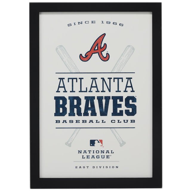 Atlanta Braves Baseball Club Framed Wood Wall Decor