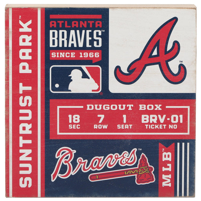 Atlanta Braves Suntrust Park Ticket Wood Wall Decor