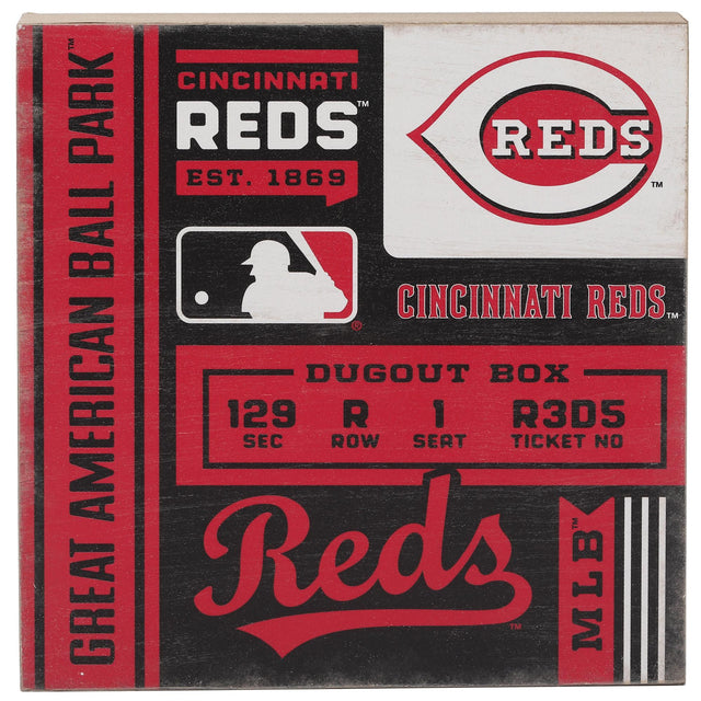 Cincinnati Reds Great American Ball Park Ticket Wood Wall Decor