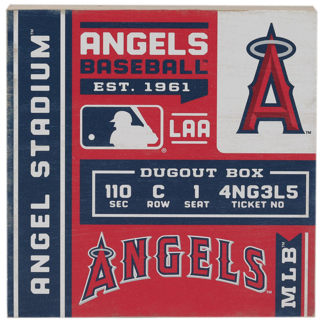 Los Angeles Angels Ticket Block Wall Decor