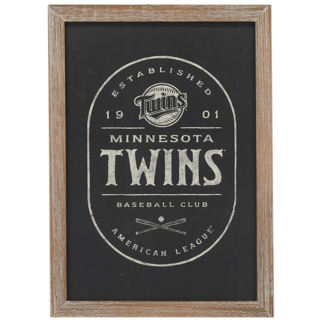 Decoración de pared en blanco y negro con marco de los Minnesota Twins