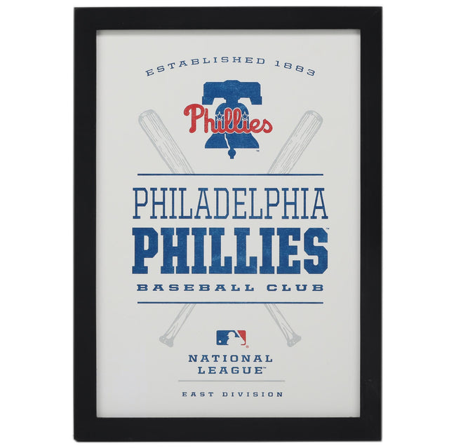 Decoración de pared con el logotipo del equipo de los Philadelphia Phillies enmarcada