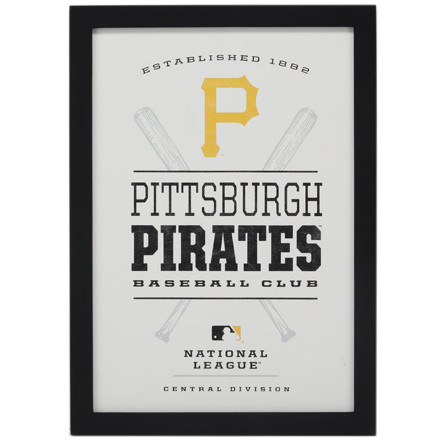 Decoración de pared con el logotipo del equipo enmarcado de los Piratas de Pittsburgh