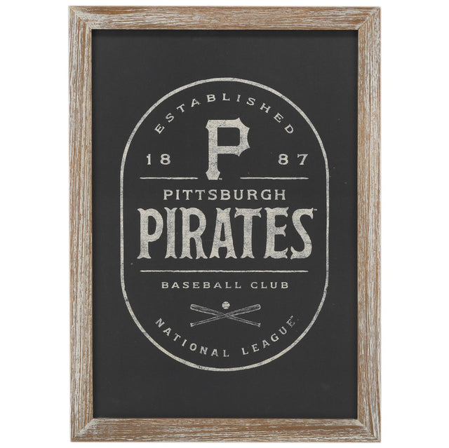 Decoración de pared en blanco y negro con marco de los Piratas de Pittsburgh