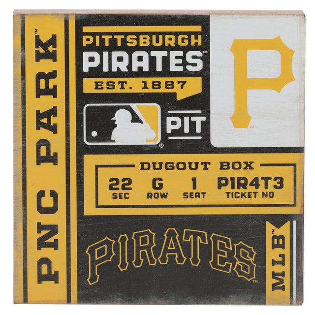 Decoración de pared con bloques de entradas de los Piratas de Pittsburgh