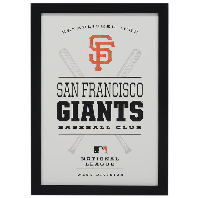 Decoración de pared con el logotipo del equipo enmarcado de los Gigantes de San Francisco