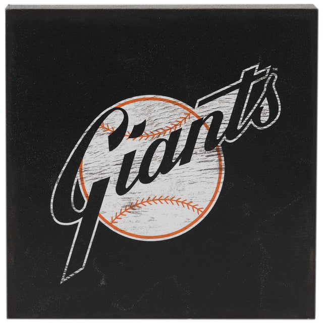 San Francisco Giants Logo On Wood Block Wall Decor