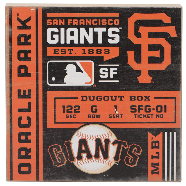 San Francisco Giants Oracle Park Ticket Wood Wall Decor