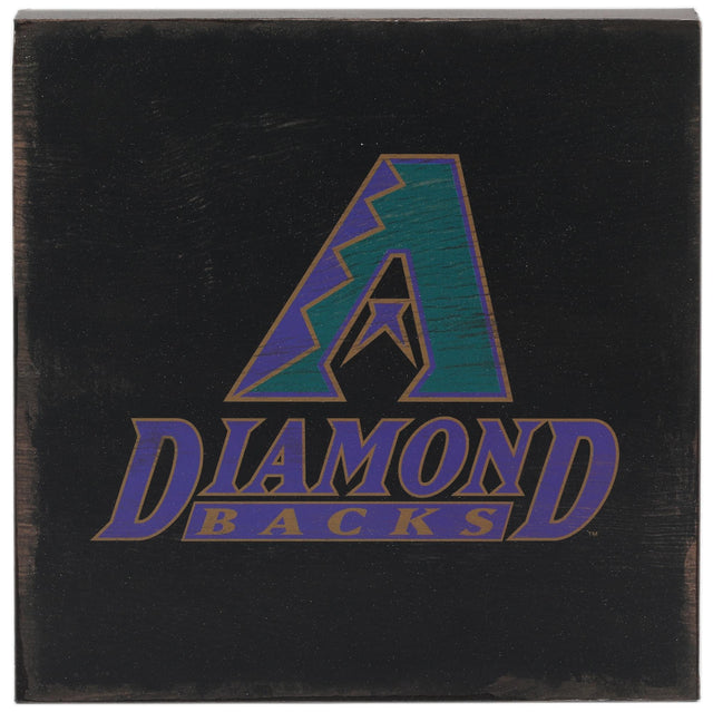 Arizona Diamondbacks Logo On Wood Block Wall Decor