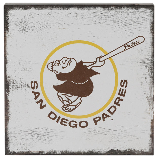 San Diego Padres Logo On Wood Block Wall Decor