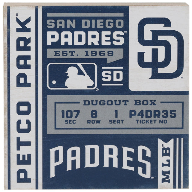 San Diego Padres Ticket Block Wall Decor