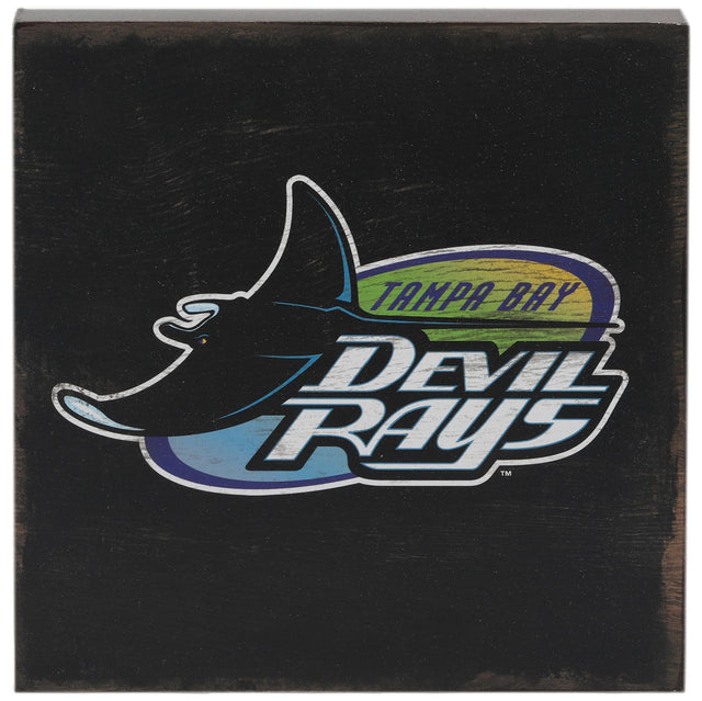 Tampa Bay Rays Logo On Wood Block Wall Decor