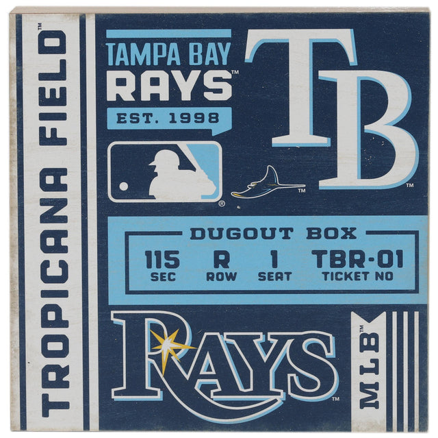 Decoración de pared con bloques de entradas de los Tampa Bay Rays