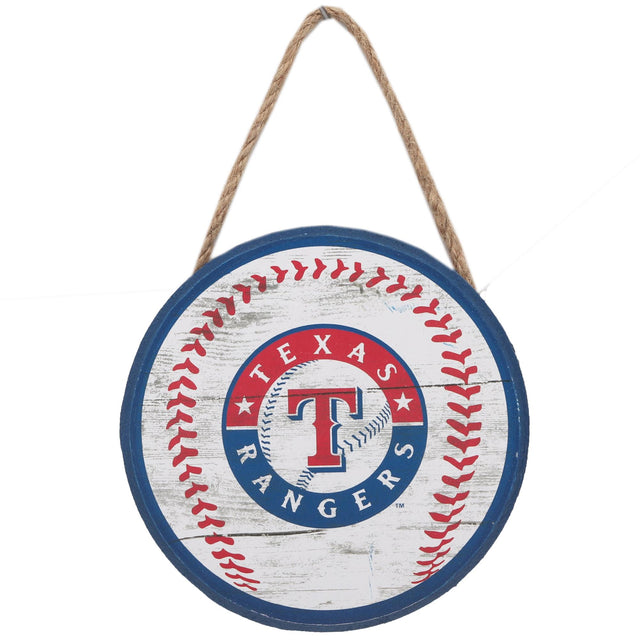 Texas Rangers Baseball Hanging Wood Wall Decor