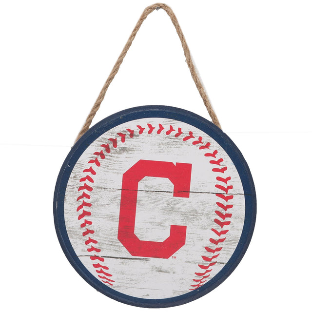 Decoración de pared de madera para colgar con el logo de los Cleveland Indians Baseball