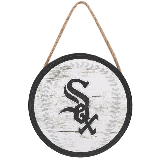 Decoración de pared de madera para colgar con el equipo de béisbol de los White Sox de Chicago