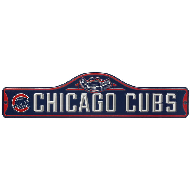 Letrero de metal para calle de los Chicago Cubs