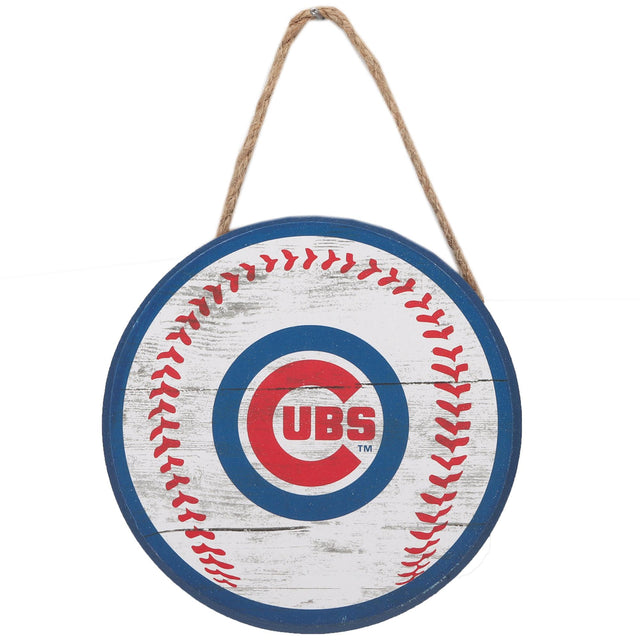 Chicago Cubs Baseball Hanging Wood Wall Decor