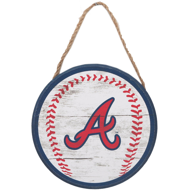 Atlanta Braves Baseball Hanging Wood Wall Decor