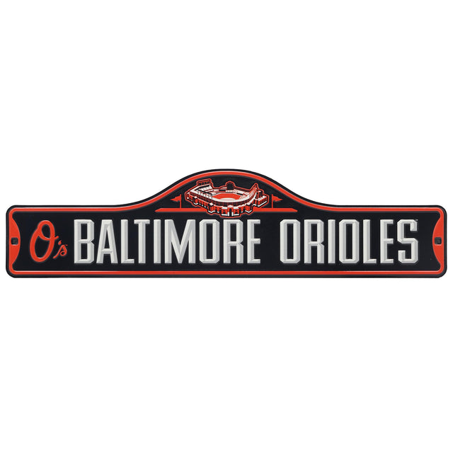 Letrero de calle de metal con relieve de los Baltimore Orioles