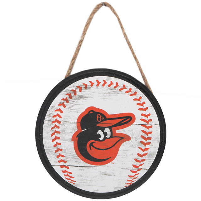 Decoración de pared de madera para colgar con el logo de los Baltimore Orioles