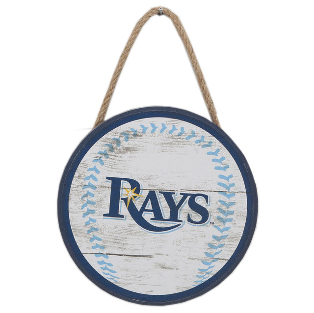 Cartel de béisbol de los Tampa Bay Rays colgado