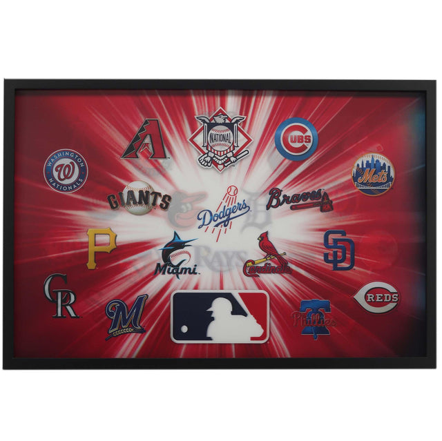 Decoración de pared lenticular con logotipos de equipos de la MLB