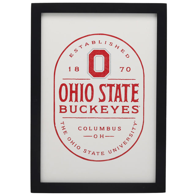 Ohio State University Badge Framed Wood Wall Decor