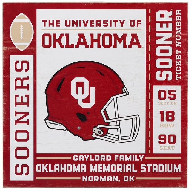 University of Oklahoma Ticket Wood Wall Decor