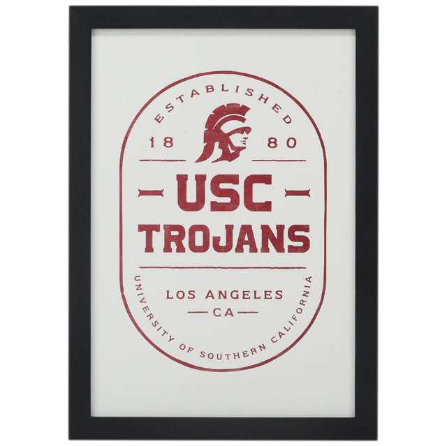 University of Southern California Badge Framed Wood Wall Decor