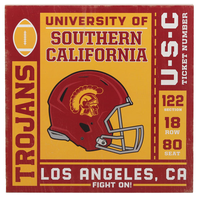 University of Southern California Ticket Wood Wall Decor