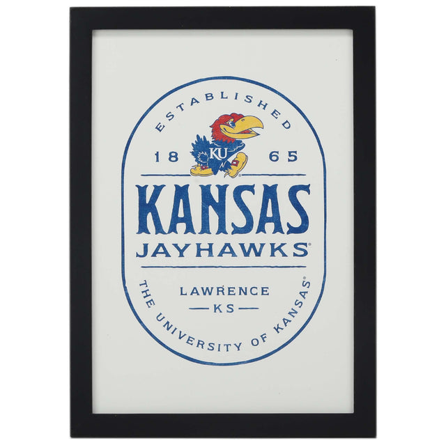 University of Kansas Badge Framed Wood Wall Decor