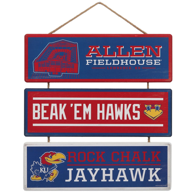 University of Kansas Football Stadium Linked Wood Wall Decor