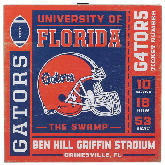 University of Florida Ticket Wood Wall Decor