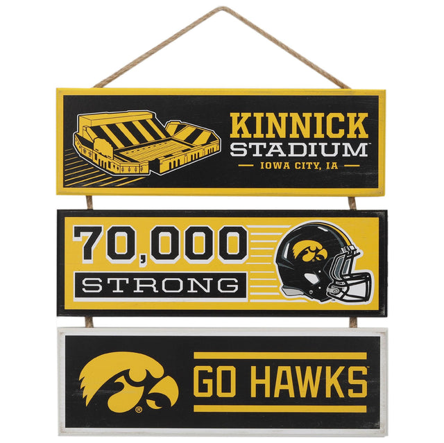 University of Iowa Football Stadium Linked Wood Wall Decor