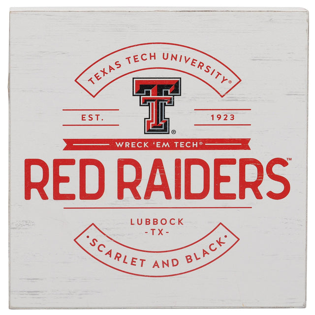 Decoración de pared de madera de los Red Raiders de la Universidad Tecnológica de Texas